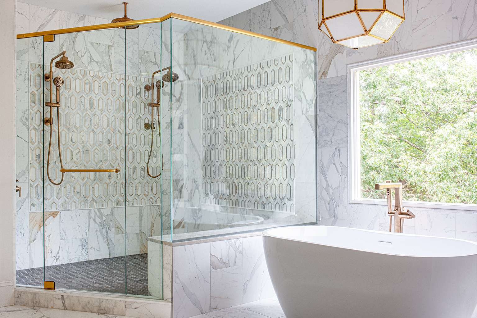 Atlanta’s Top Interior Designer Nesbit Ferry Road Residence Project Tub and Shower View