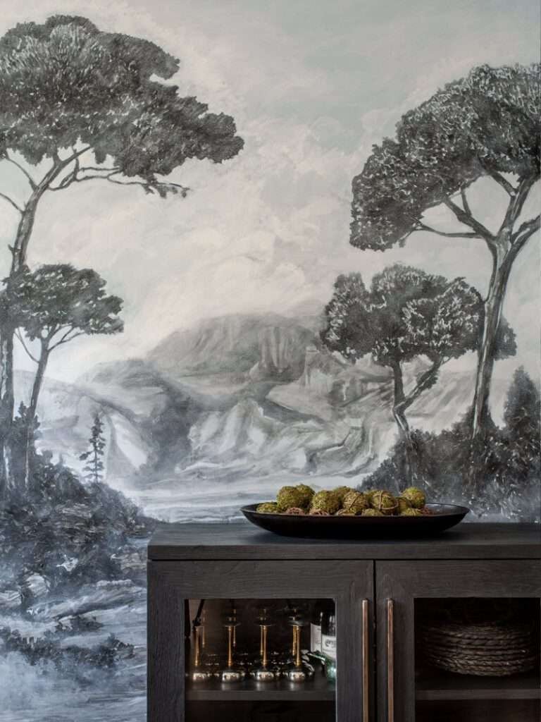 Atlanta’s Top Interior Designer Howard Street Residence Project Dining Room Mural Detail