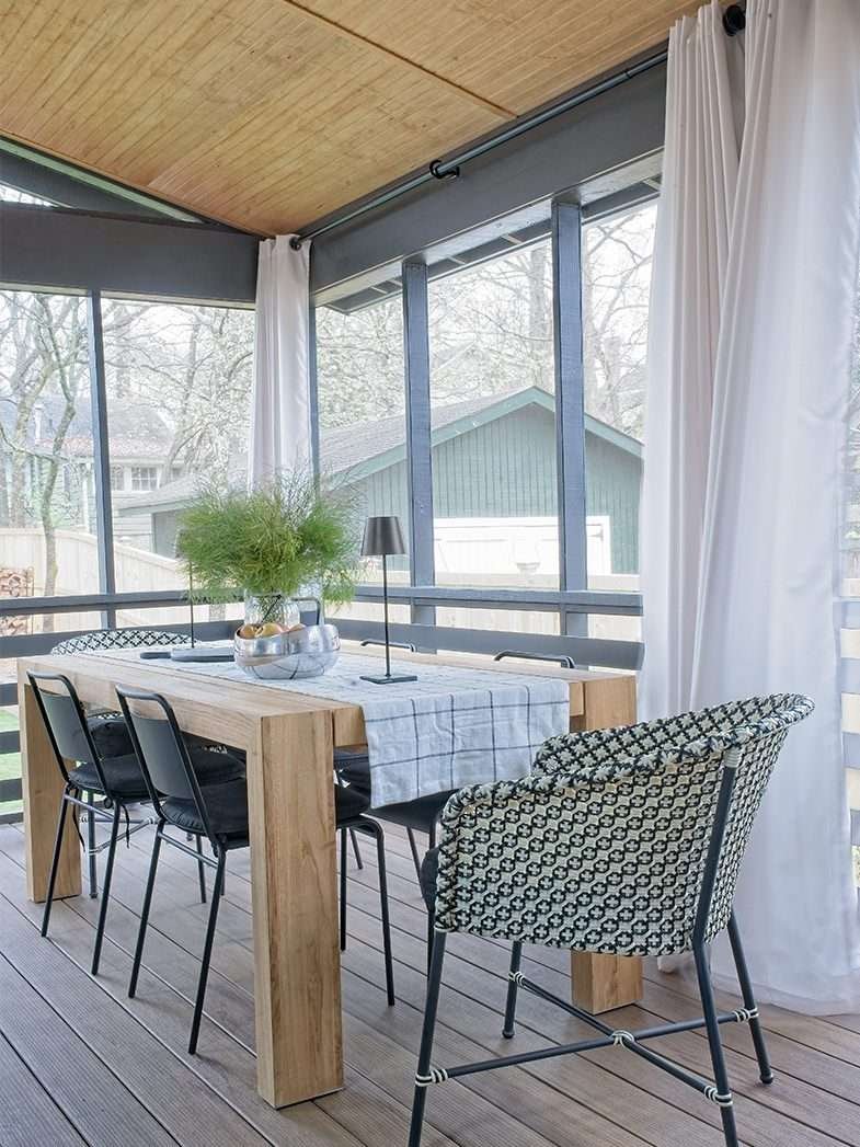 Atlanta’s Top Interior Designer Kings Highway Residence Project Screened In Porch Dining Room