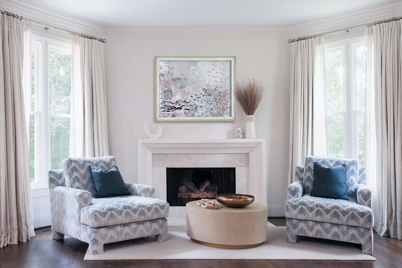 Atlanta’s Top Interior Designer Nesbit Ferry Road Residence Project Master Bedroom Seating Area